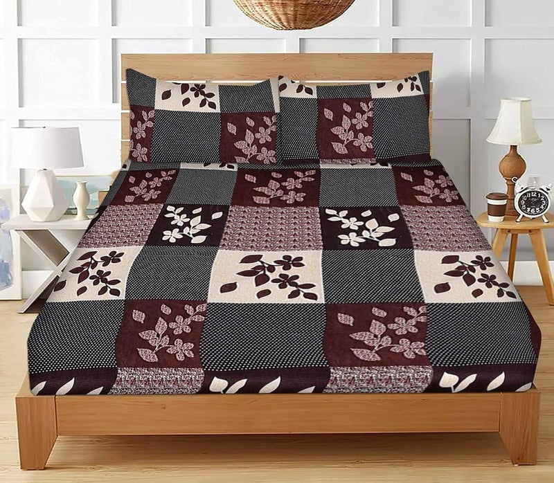 STARNSTYLE Polycotton 220 TC Floral Printed King Size Double Bedsheet with 2 Pillow Covers (90 x 90 Inches) - Image 5